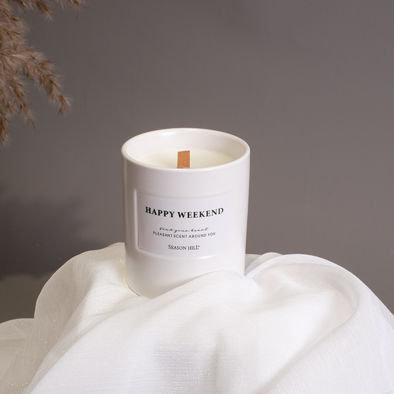 Nordic White Ceramic Candle Cup - 图片 3